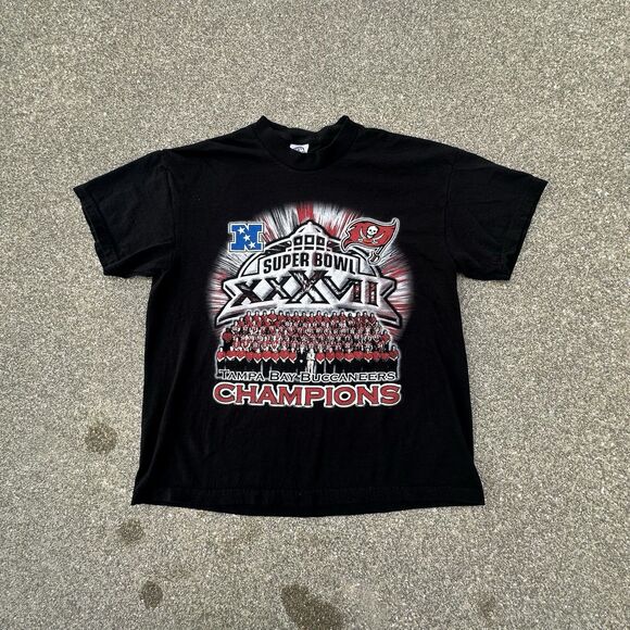 Delta Pro Weight Tampa Bay Buccaneers T-Shirt Mens XL Black Super Bowl Champions - Picture 1 of 6